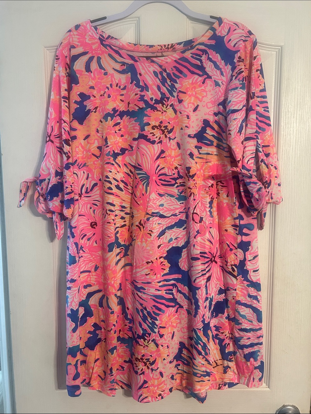 Lilly Pulitzer Pink Navy Coral Floral dress